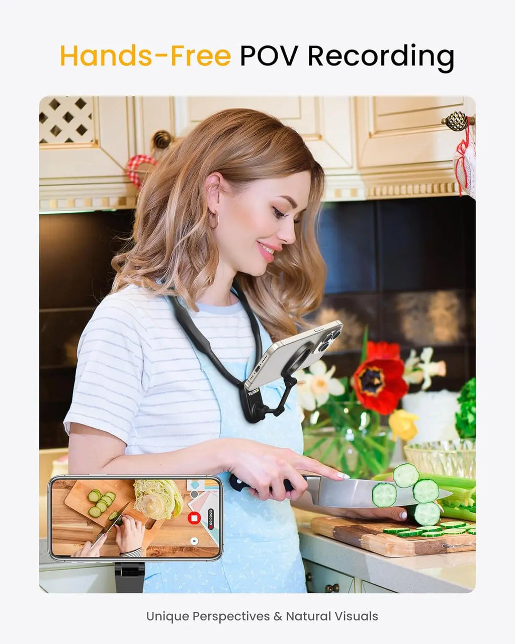 Revolutionary Magnetic Neck Mount: Hands-Free Phone Holder for Effortless Selfies and Live Streaming