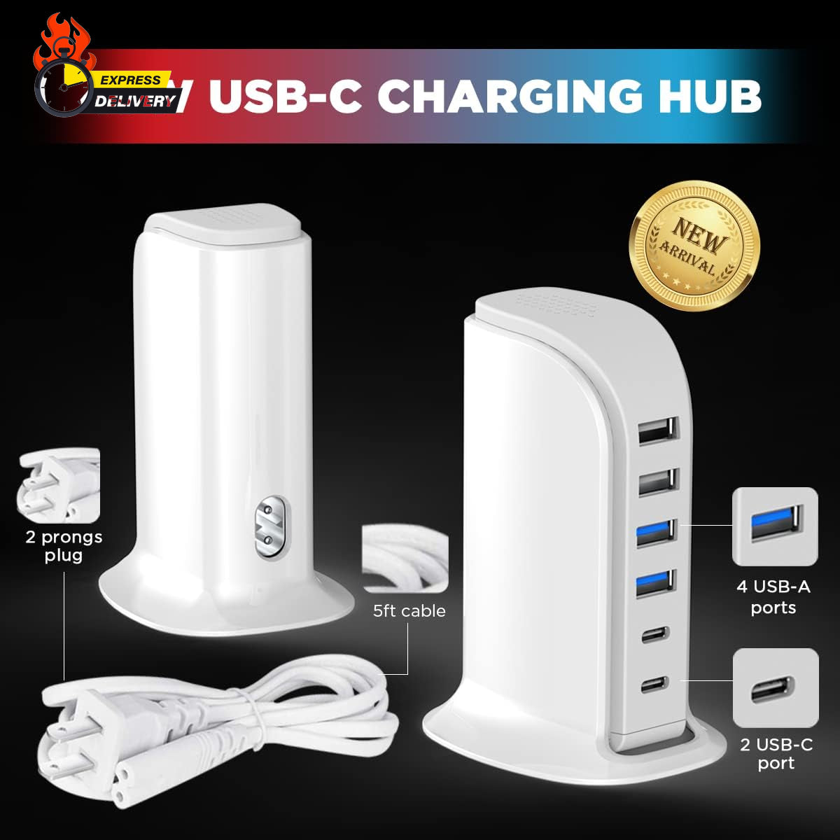 Power Up Your Devices with the Ultimate 45W USB Charging Station – Fast Charging for All Your Gadgets!