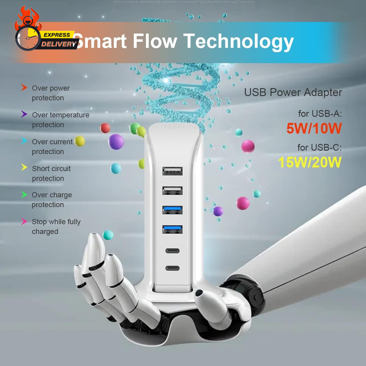 Power Up Your Devices with the Ultimate 45W USB Charging Station – Fast Charging for All Your Gadgets!