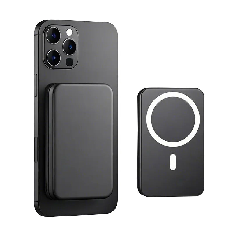 Power Up Your iPhone: Black 5000mAh MagSafe Magnetic Power Bank - Fast Wireless Charger for iPhone 12 to 17